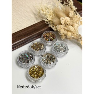  Phụ kiện nail - Nhũ mix màu n261 