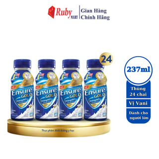  Sữa bột pha sẵn Ensure GOLD 237ml dạng chai phiên bản mới 