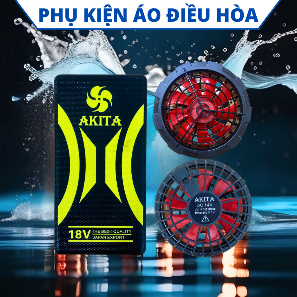 Áo điều hòa Nhật bản lẻ áo, lẻ pin quạt. Áo điều hòa lẻ bộ pin quạt AKITA, JAPAN-Bảo hành 12 tháng