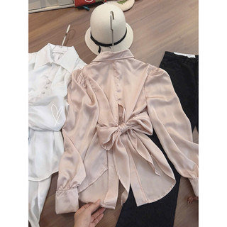 ÁO SƠMI NƠ LƯNG XẺ TÀ TRƯỚC