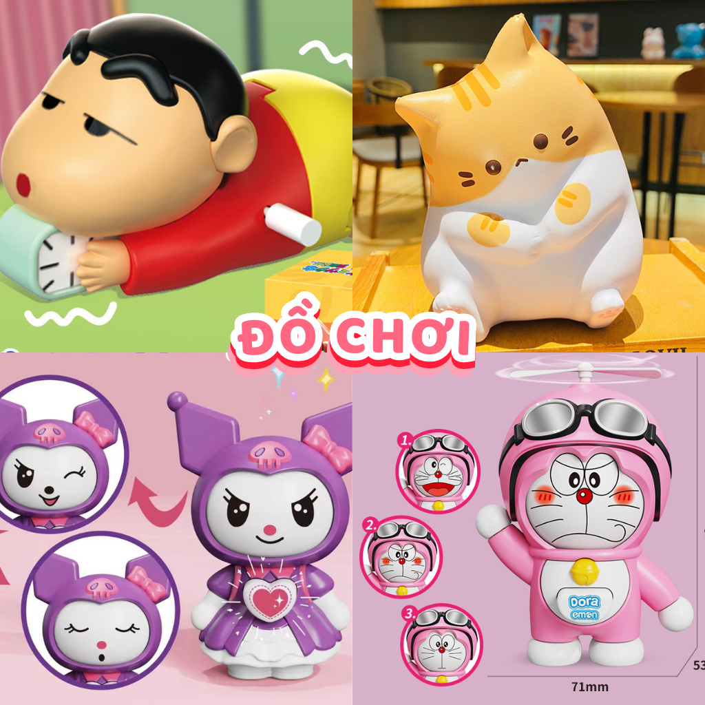 Đồ Chơi Các Loại Xã Stress, Cushin Bò, Mèo Đàn Hồi, Doremon Đổi Măt, Heo Vo ve,...