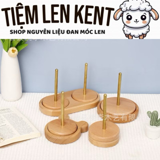  Trục Xoay Len -Giá đỡ len hình gấu,hình tròn bằng gỗ 