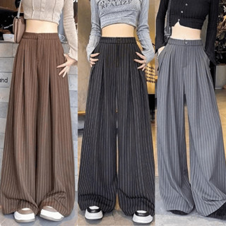 Quần Ống Rộng Gold Hàn Kẻ Sọc Phong Cách Hàn Quốc Tôn Dáng QNT