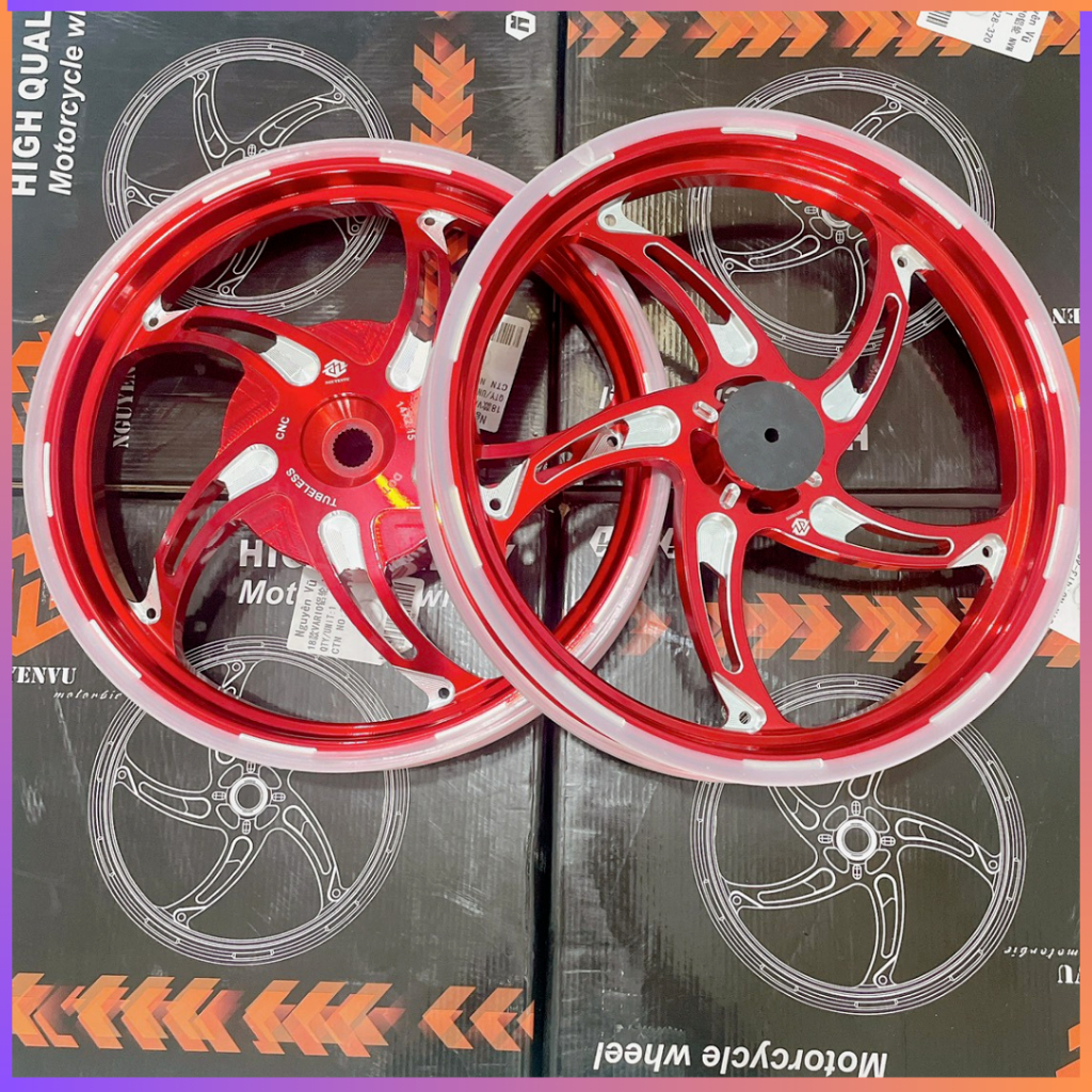 Mâm 5 Cây CNC Gắn VARIO, VISION, AB >>> Bản 1.85 - 2.15 Màu Đỏ