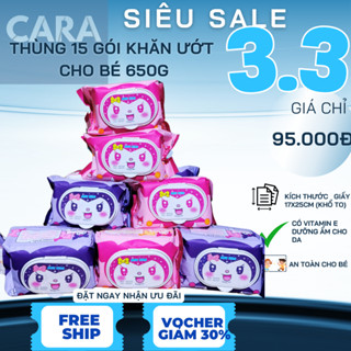 [GIÁ SỈ]Thùng 15 Gói Khăn ướt cho bé AMY KIDS 650g,gói to,khổ giấy 18*25cm,khăn giấy ướt Không mùi