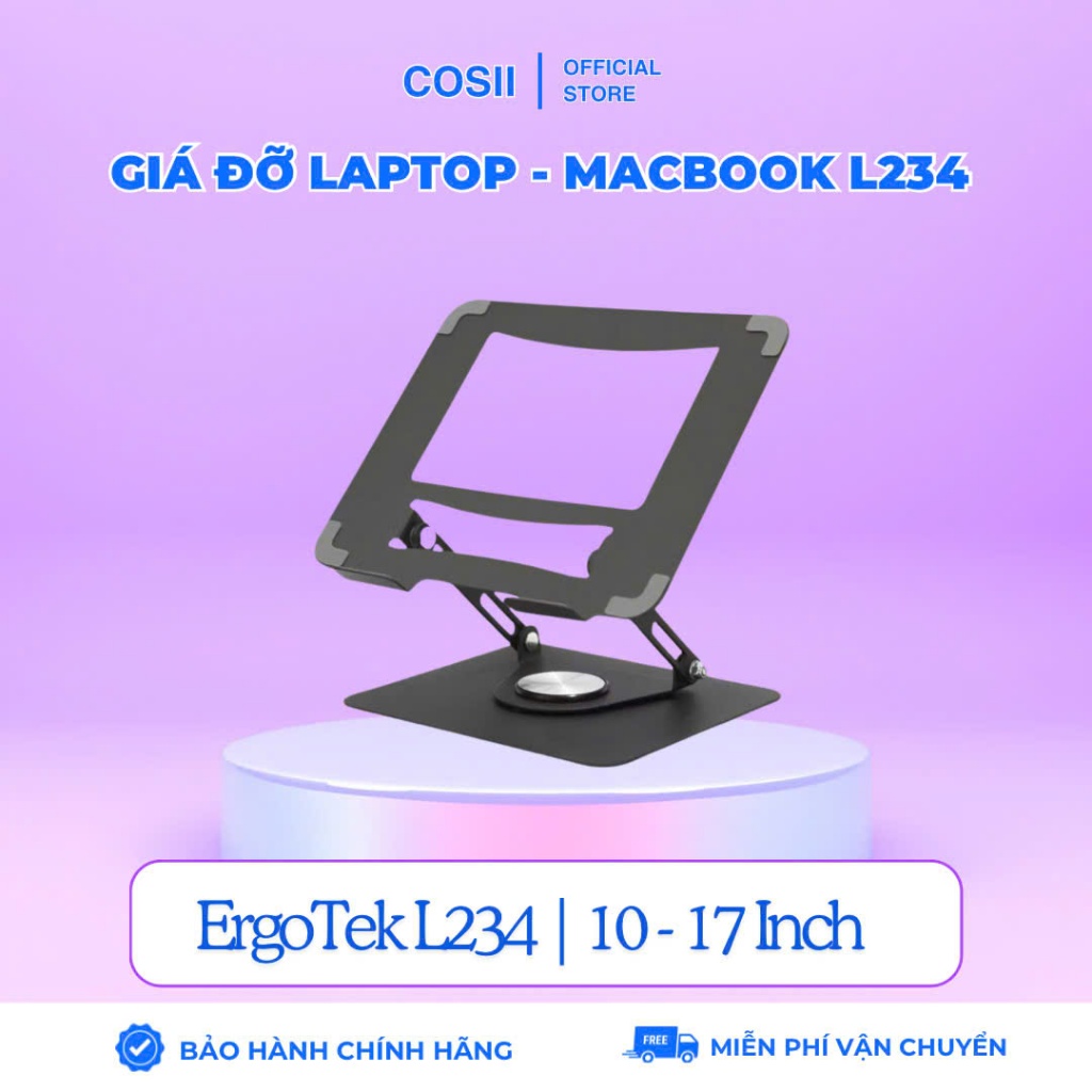 Giá Đỡ LapTop /  Macbook ErgoTek L234 - Giá Đỡ Laptop Xoay 360 Độ ( Hàng Nhập Khẩu )