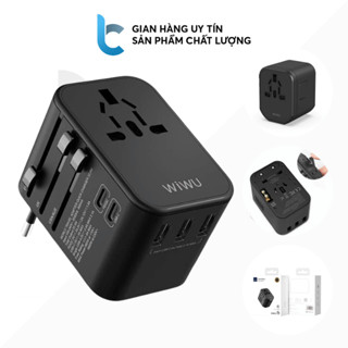 Củ Sạc/ Phích Cắm Đa Năng Du Lịch WIWU Universal Cổng AC/ USB-C/ USB-A Sạc Nhanh Đa Thiết Bị