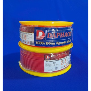 Dây điện đơn 100M Daphaco lõi đồng 7 sợi kích thước 1,5, 2.5, 4.0 cuộn 100m [Giao màu ngẫu nhiên]