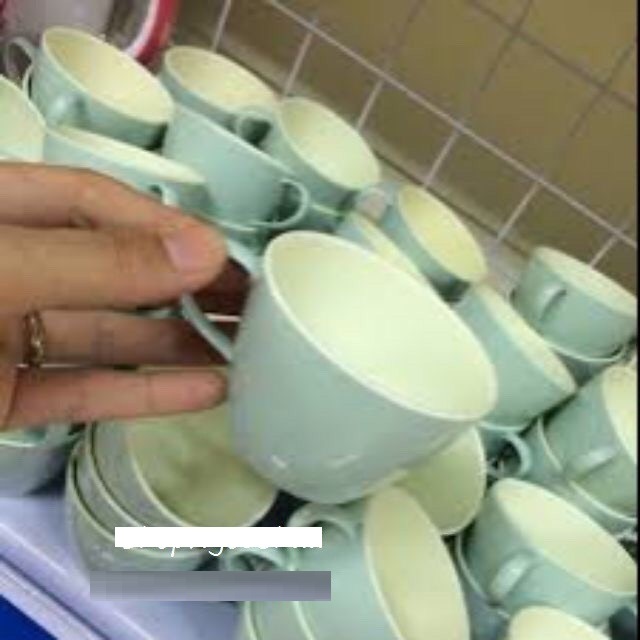 Set 10 cốc nhựa phíp xanh