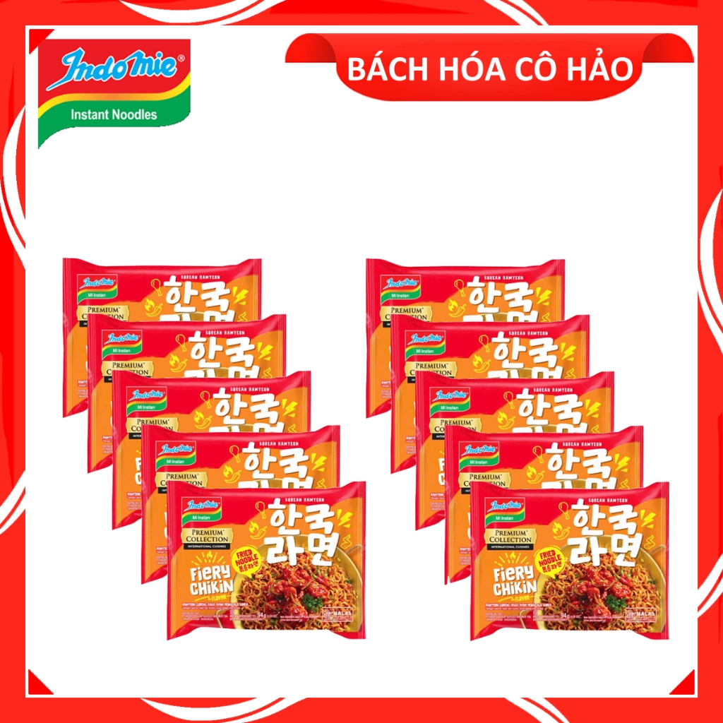COMBO 10 GÓI MÌ TRỘN VỊ GÀ SIÊU CAY KOREAN FIERY CHIKIN RAMYEON FRIED NOODLE INDOMIE PREMIUM COLLECT
