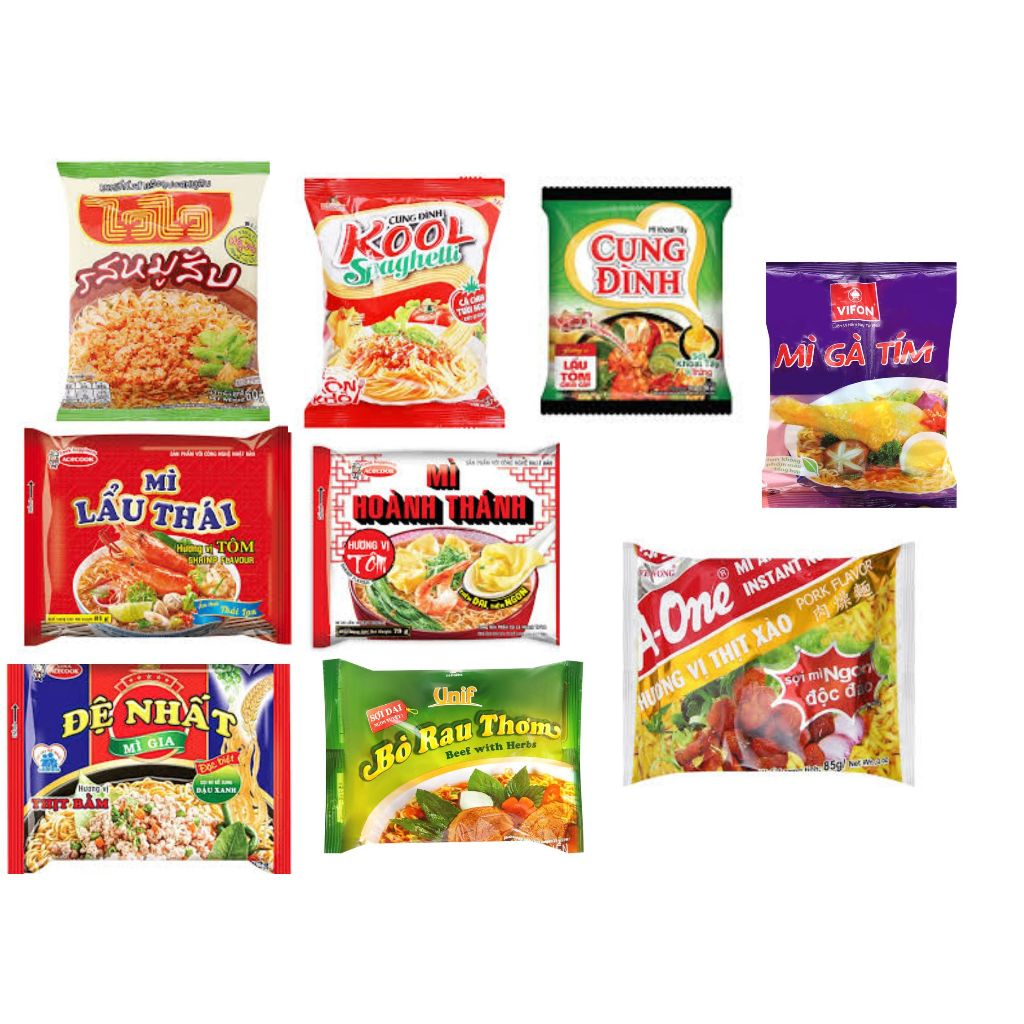 [Gói Lẻ] Mì Gói Các Loại, Đệ Nhất ,Lẩu Thái, Siukay, Aone,Mì Mama, WaiWai, Unif, Gà Tím, Koreno..
