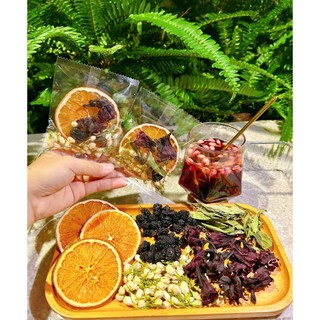  Trà atiso đỏ cam vàng detox cơ thể giảm cân dâu tằm hoa nhài cỏ ngọt trà thảo mộc trái cây 5 vị Tiệm Trà TP 