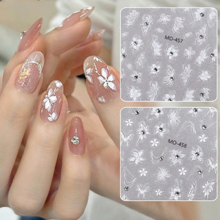  Sticker dán móng sticker nơ nổi 5D tấm miếng dán móng tay 5D nail sticker nơ MO457-458 