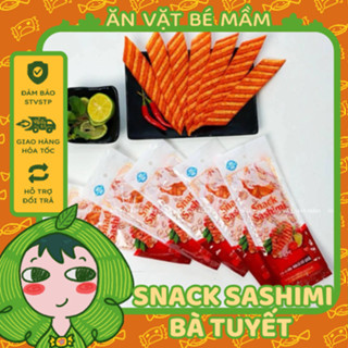 Combo 10 gói Snack Sashimi Bà Tuyết Diamond, Snack Cá Hồi Nướng làm từ bột mì, Que Cay Tuổi Thơ, Ăn Vặt Bé Mầm.