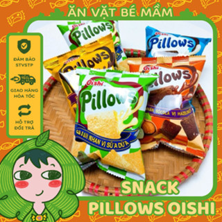 Combo 5 bịch Snack Pillows Oishi Nhân Sữa Dừa/Socola /Kem/Khoai Môn(Gói 14g), Bánh Nhân Kem Oishi , Ăn Vặt Bé Mầm.