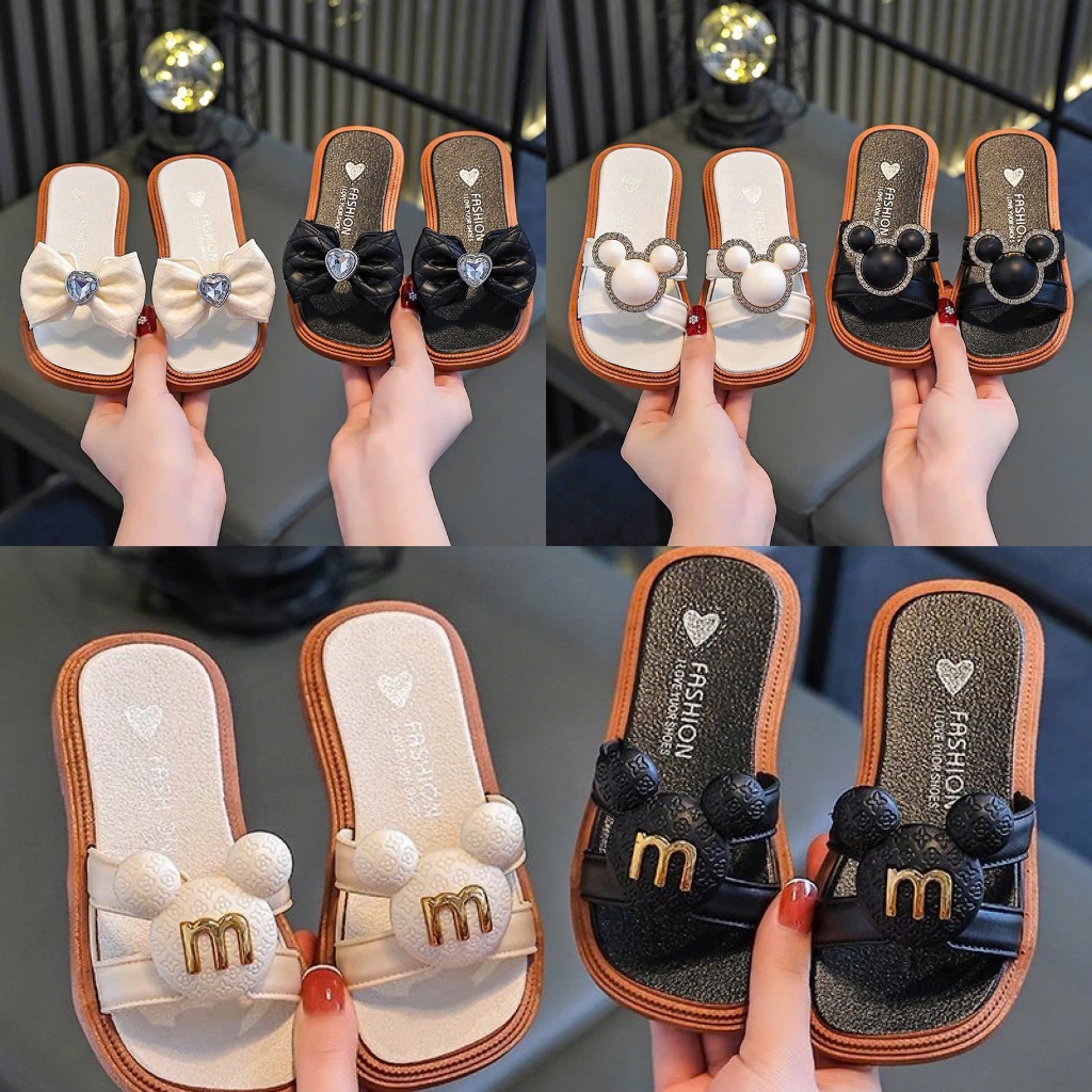 Dép Lê Mèo M Cho Bé Gái Size 24-35 Chất Cao Su Non Nhẹ Mềm Êm Chân