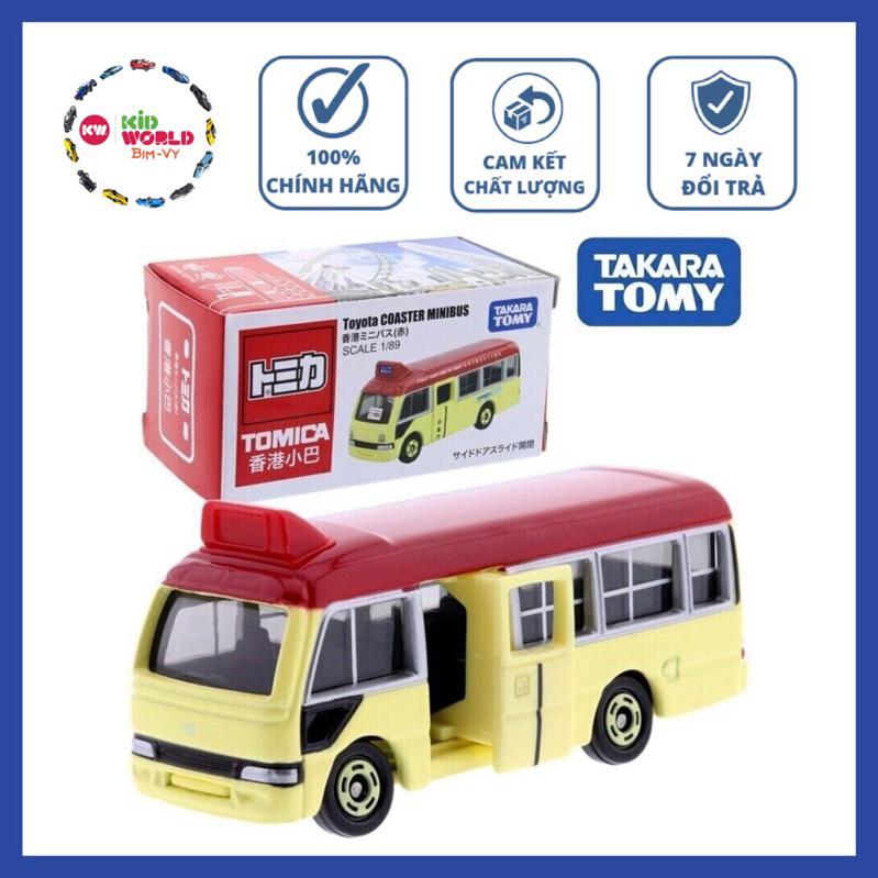 Xe mô hình Tomica Box Bus Toyota Coaster Minibus. MS: đỏ. Tỷ lệ 1:89.
