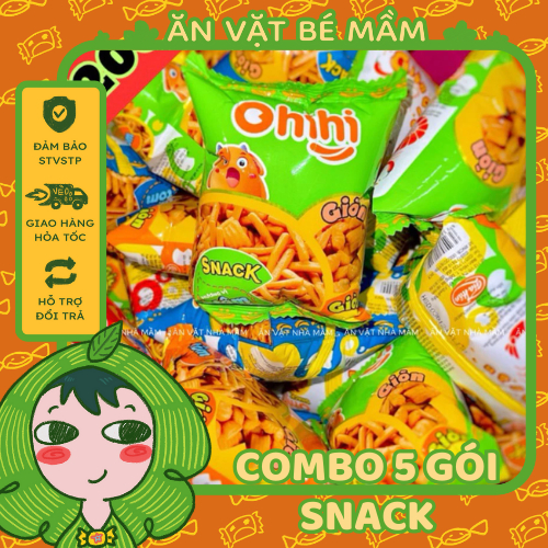 Nguyên bịch 30 gói snack bim bim que Ohihi/Olala mini giòn giòn tuổi thơ ( gói 8g), Ăn Vặt Tuổi Thơ,