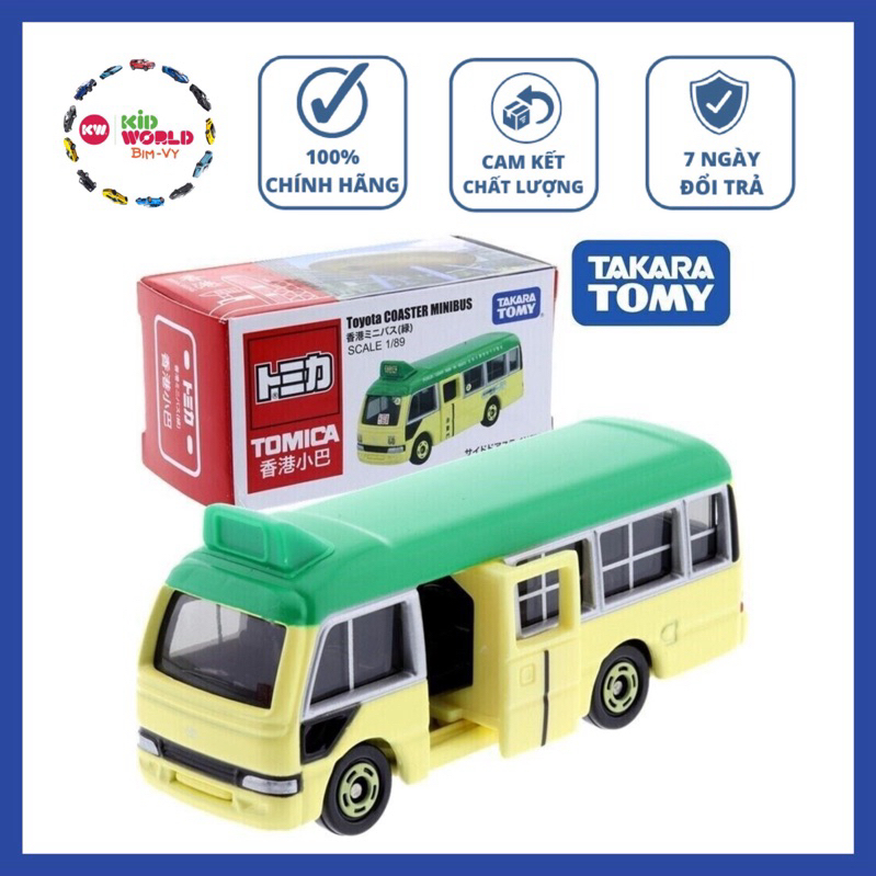 Xe mô hình Tomica Box Bus Toyota Coaster Minibus. MS: xanh. Tỷ lệ 1:89.