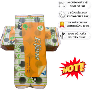 (Hàng loại 1-2025) Giấy Vệ Sinh Elene Gấu Trúc Than Tre 100% Bột Tre Tự Nhiên