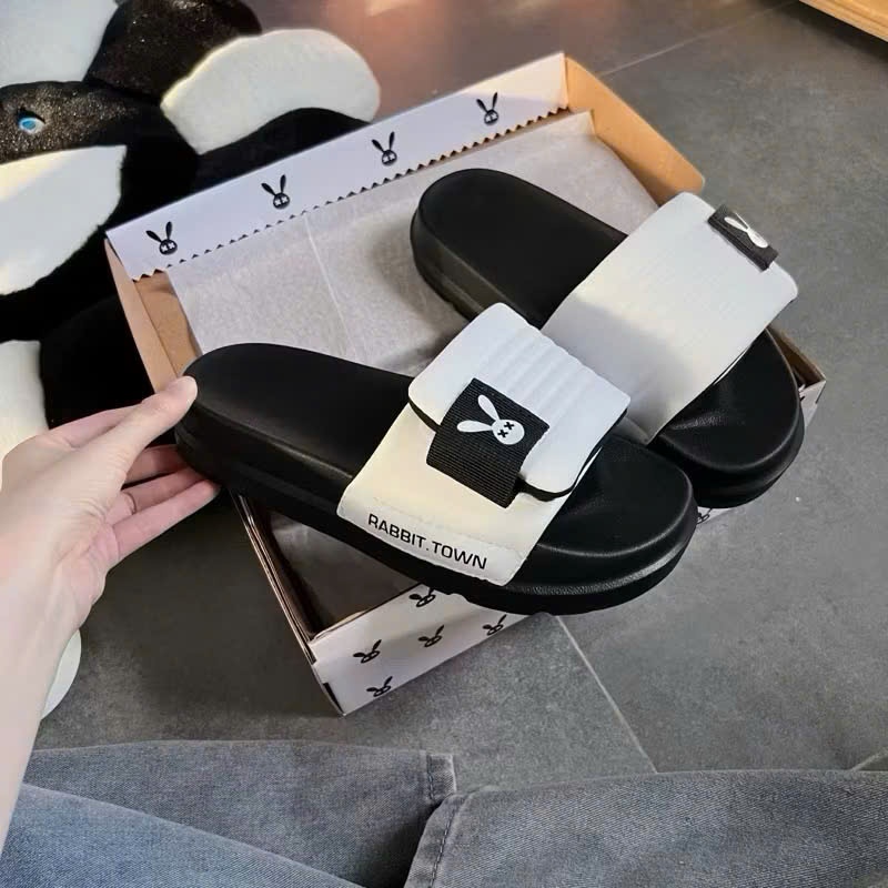 Dép Rabbit Town mix viền quai xé đế cao 4cm