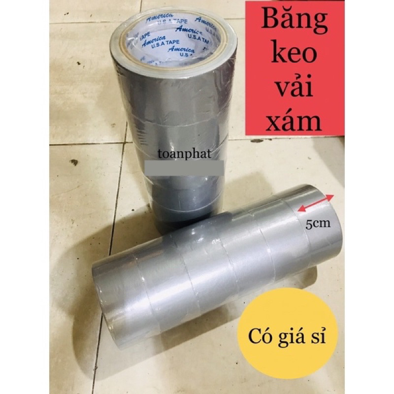 Băng keo vải dán bao, dán bạt bản 5cm