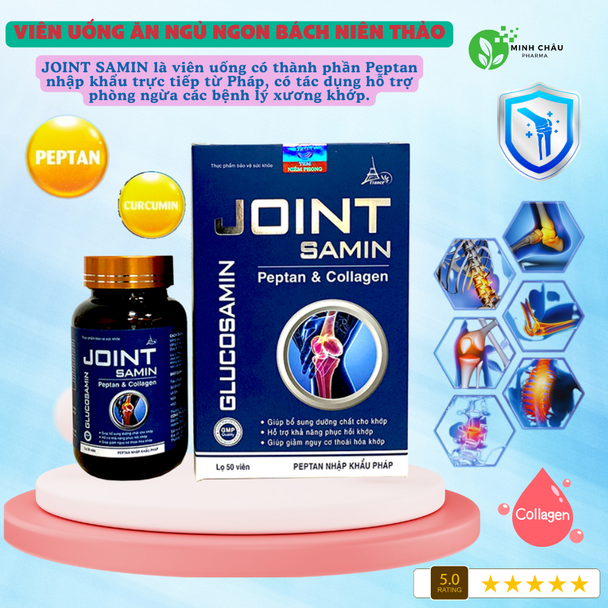 Viên uống JOINT SAMIN tăng cường tái tạo sụn khơp, giảm đau nhức mỏi xương khớp. Hộp 50 viên