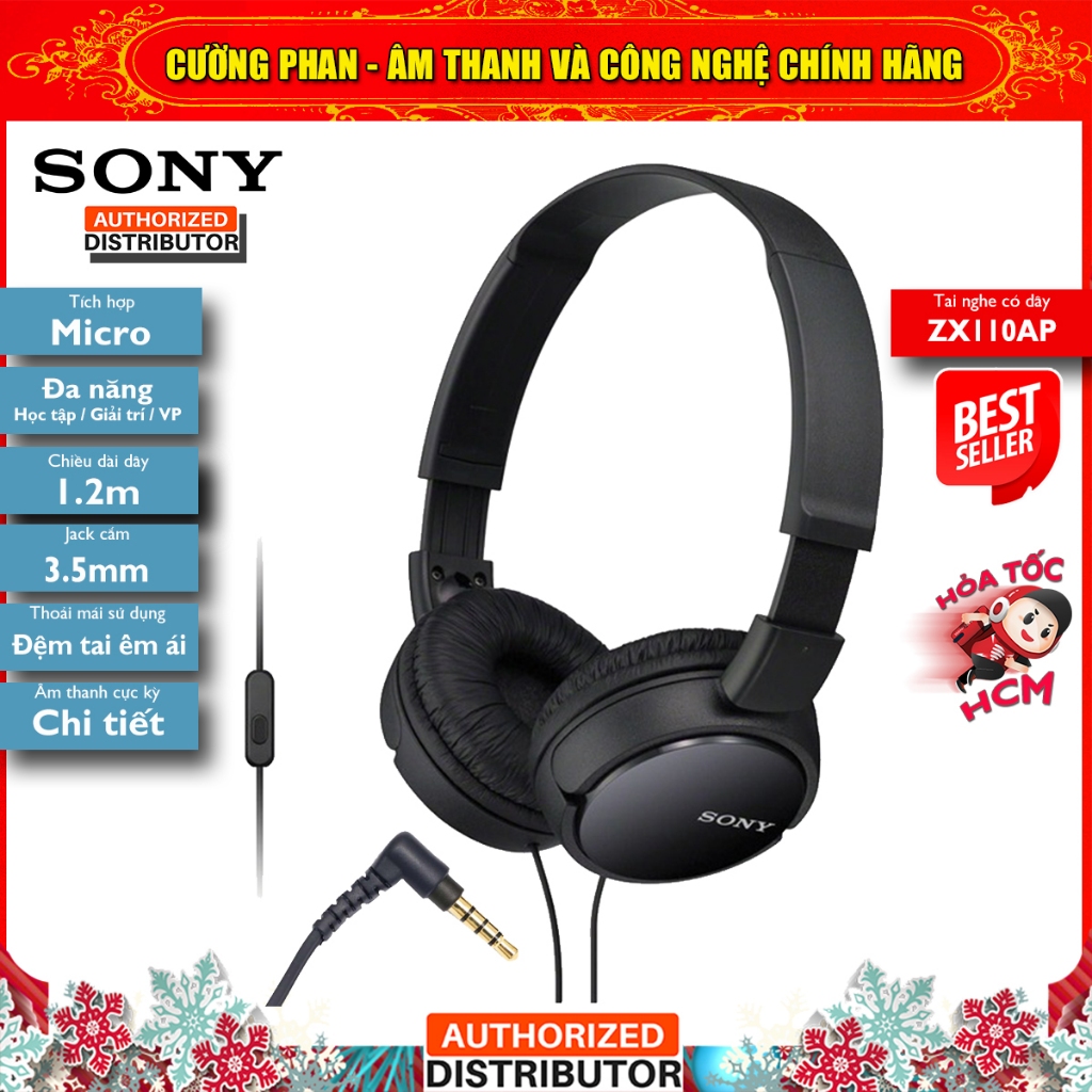 Tai Nghe Chụp Tai Có Micro Sony ZX110AP | Chính Hãng Sony Việt Nam | Bảo Hành 12 Tháng Toàn Quốc | BigBuy360 - bigbuy360.vn