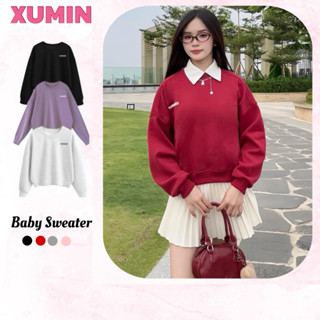 (Lót Nhung) Áo Baby Sweater Xu Min Min - Lót Nhung Dày Dặn, Không Đổ Lông, Dáng Boxy, Nam Nữ, In Chữ "Confident"
