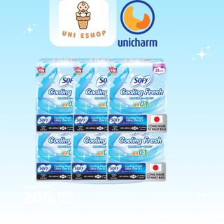  Combo 6 Băng vệ sinh SOFY Cooling Fresh 0.1 siêu mỏng Nhập khẩu Nhật Bản gói 8 miếng 