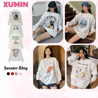 Áo Sweater Xu Min Min - Chất Nỉ Bông, Màu Xám Tiêu, Cổ Tròn, Dáng Rộng, Nam Nữ, Unisex, Menswear Hoodie