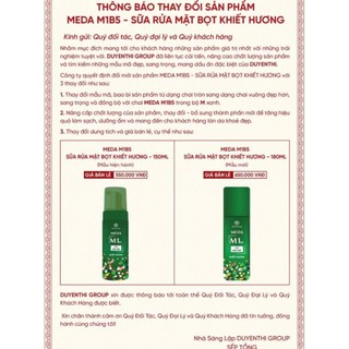 Sữa Rửa Mặt Duyên Thị Meda M1 B5 Tạo Bọt Dành Cho Mọi Loại Da (180ML)