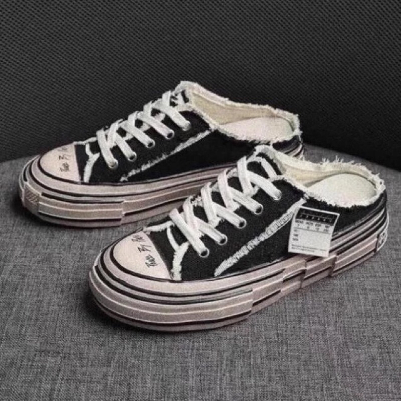  Sục Xvessel Nam Nữ đế cao 3,5-4cm giày vải đạp gót mùa hè hot Giày xỏ nhanh Sneaker x Vessel thời trang giá rẻ Hàn Quốc 
