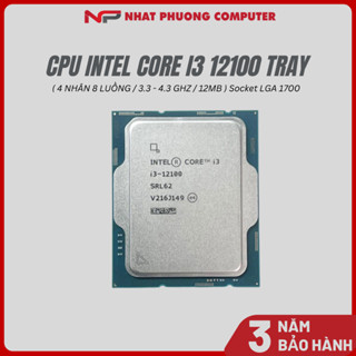 CPU intel Core i3 12100 Tray ( 4 NHÂN 8 LUỒNG / 3.3 - 4.3 GHZ / 12MB ) Socket LGA 1700 NEW BH 36 tháng