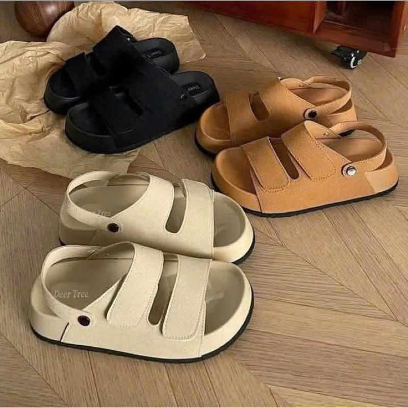 Dép Sandal Nữ  Quai Da Lộn, Dép Sandal Mang 2 Kiểu Cao Cấp 3 Màu 4 Phân
