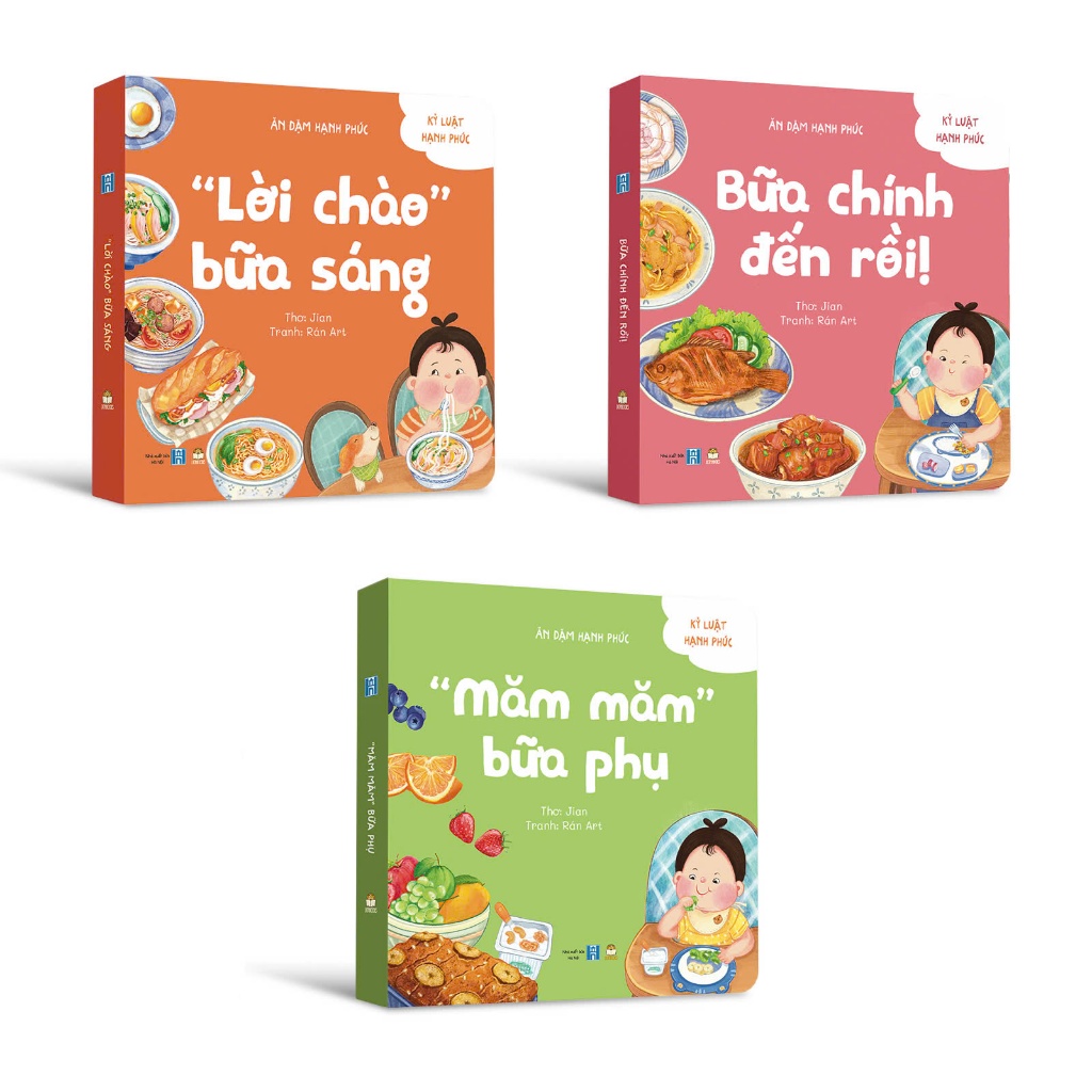 Sách - Bộ Bữa ăn hạnh phúc 3 cuốn Bồi cứng - Cho bé 1-5 tuổi