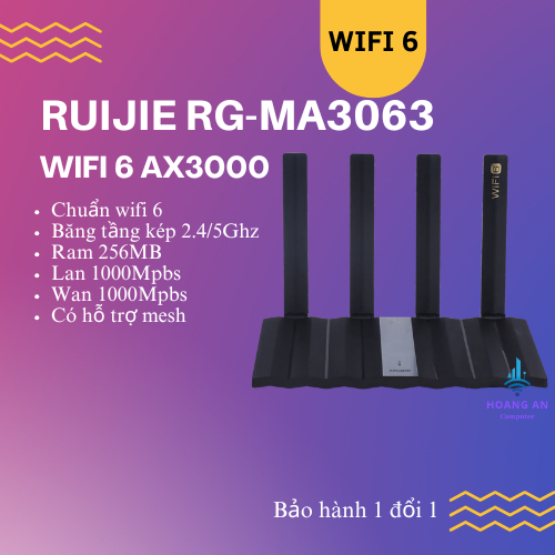 [English rom] Router wifi Ruijie RG-MA3063,RG-MA3032,có mesh,wifi dual band 2 băng tầng,wifi6 ax3000