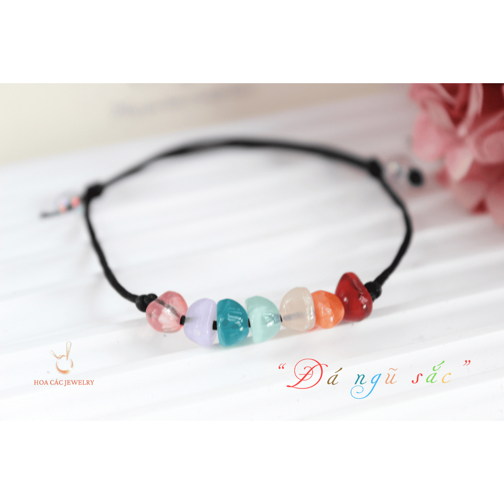 [HOA CÁC] Vòng tay "Đá ngũ sắc", đá tự nhiên, đá đủ màu, đá Lemon, White Opal,... đá nhân tạo,...