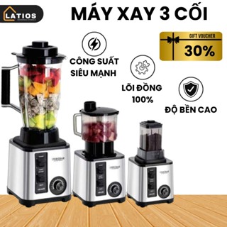 Máy Xay Sinh Tố Công Nghiệp 3 Cối Xay,  Xay Đa Năng Siêu Khoẻ Xay Hạt Xay Đá