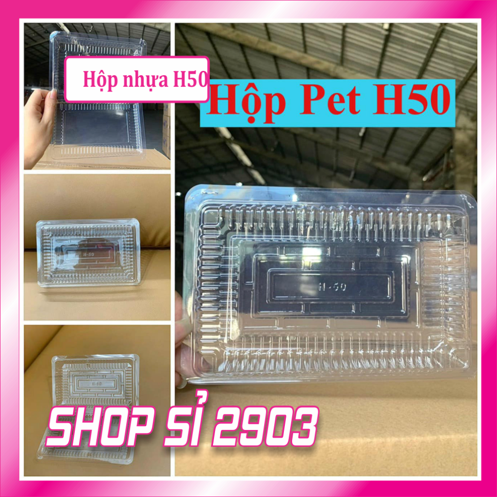 Lốc 100 cái hộp nhựa định hình H50 - Hộp đựng bánh sukem