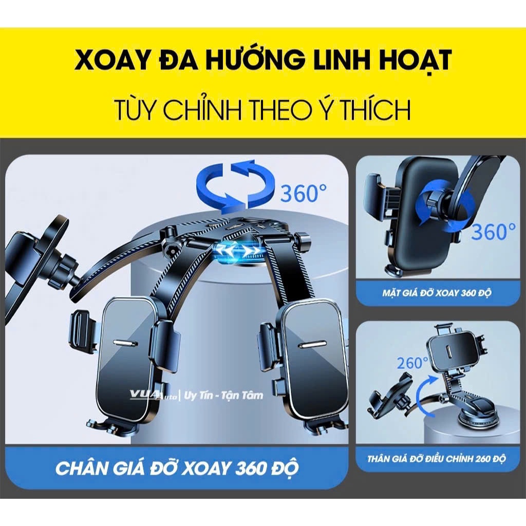 Giá đỡ điện thoại trên ô tô dán taplo A29  dạng thác nước không che tầm nhìn xoay 360 độ | BigBuy360 - bigbuy360.vn