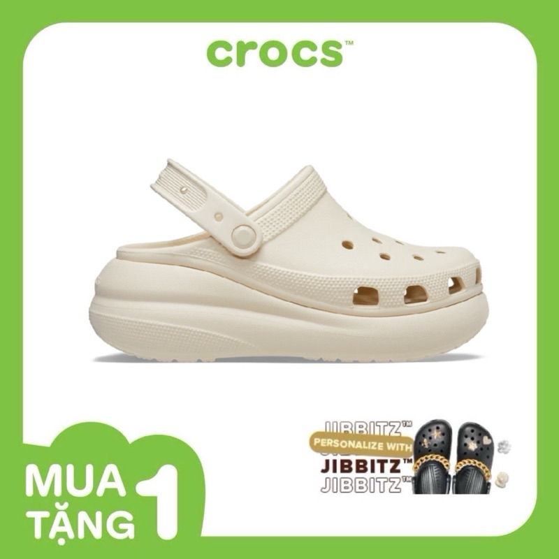 [ CHÍNH HÃNG ] GIÀY CLOG UNISEX CROCS CRUSH CLASSIC - BONE