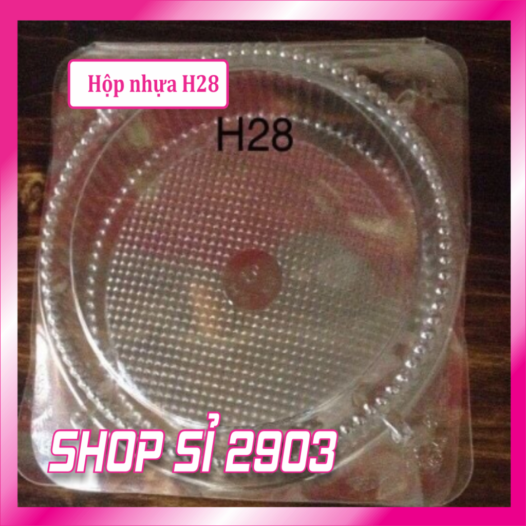 100 hộp nhựa tròn đựng bánh H28
