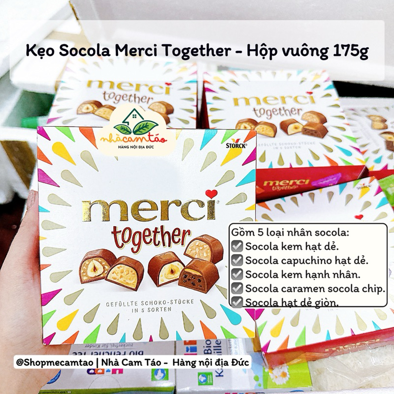 Kẹo Socola Merci Together - Hộp vuông 175g