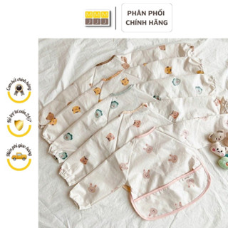 Áo yếm ăn dặm xuất Hàn cao cấp, có máng hứng , chống thấm vải mềm thoáng khí cho bé -minjeebaby