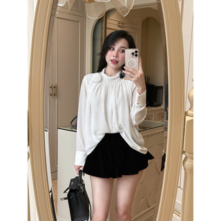 Áo Sơ Mi Tơ Đính Hoa Chuẩn Linh Hoàng