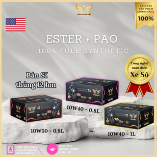 Thùng sĩ nhớt xe số GOLDWINLUB, 0.8L-1L (10W40-10W50) dầu gốc tổng hợp 100%