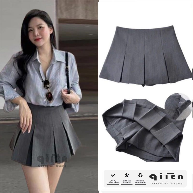 Chân Váy Xếp Ly To QIIEN, Chất Ruby QCCC Lên Form Siêu Xinh CV028