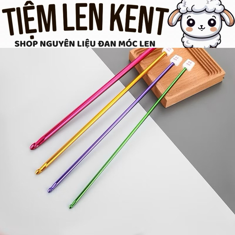 Kim móc len dài 27cm ,kim đan dài 35cm-Kim móc Tunisian