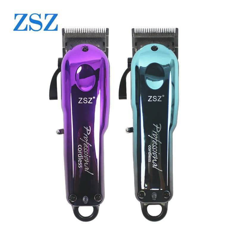 Tông đơ cắt tóc ZSZ N55 màu tím - xanh lưỡi kép cao cấp dành cho thợ tóc chuyên nghiệp - KV. N55.002